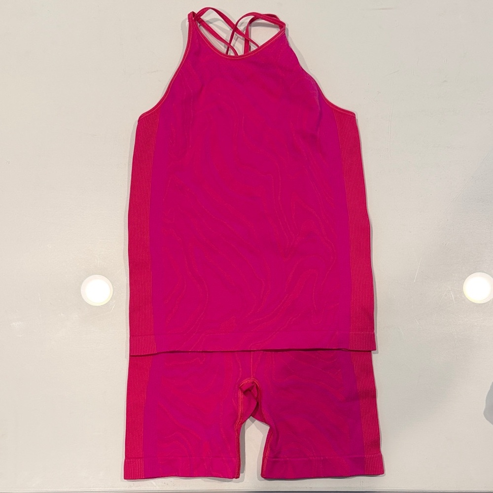 all in motion Hot Pink Girls Active Tank & Bike Shorts Set